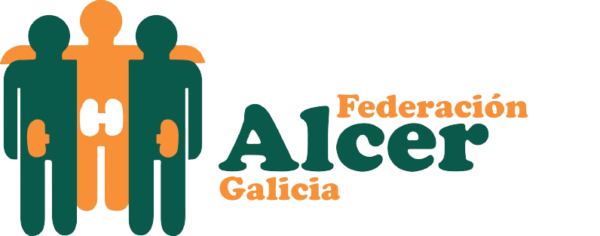 Logo de la Federación Alcer Galicia, con figuras estilizadas de personas.